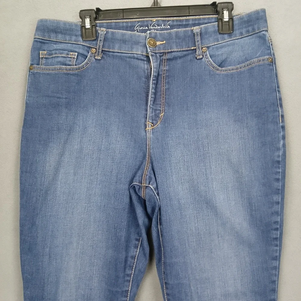 Gloria Vanderbilt Slimming Effect Jeans Womens 14 Blue Denim Stretch Slim Fit